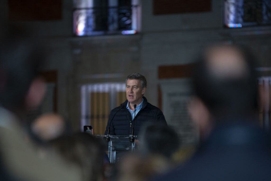 Alberto Nuñez Feijóo en la manifestación de la comunidad venezolana en Madrid